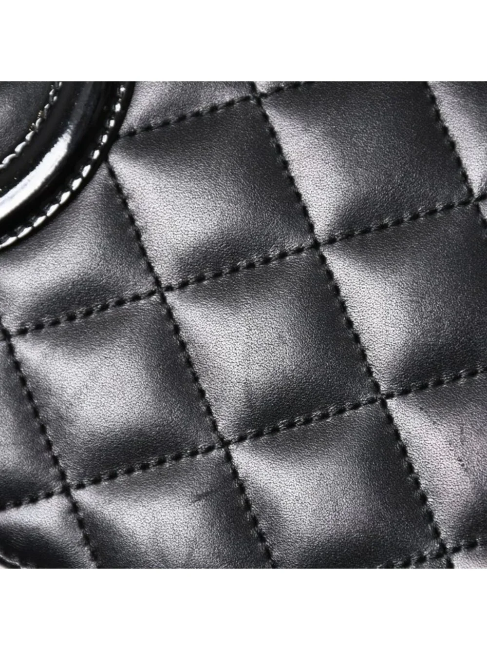 Chanel Cambon Line Wallet CC Logo Patch Calfskin Black Pink Silver
